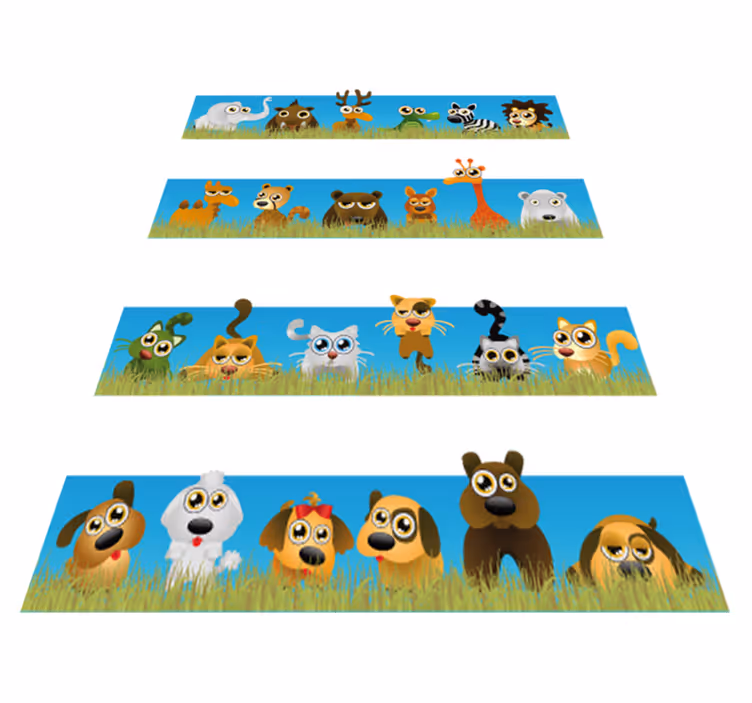 Vinyl tapijt kind dierenstrepen - TenStickers