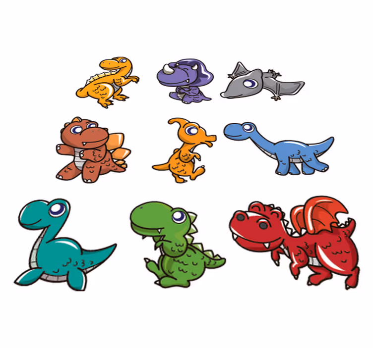 Vinyl tapijt kind schattige dino stickers - TenStickers