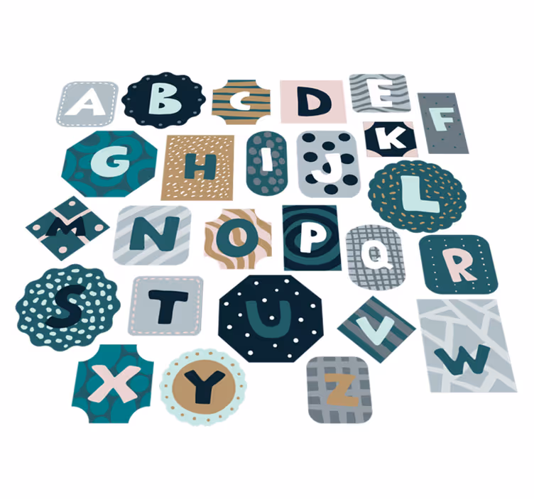 Vinyl tapijt kind alfabet sticker nordic stijl - TenStickers