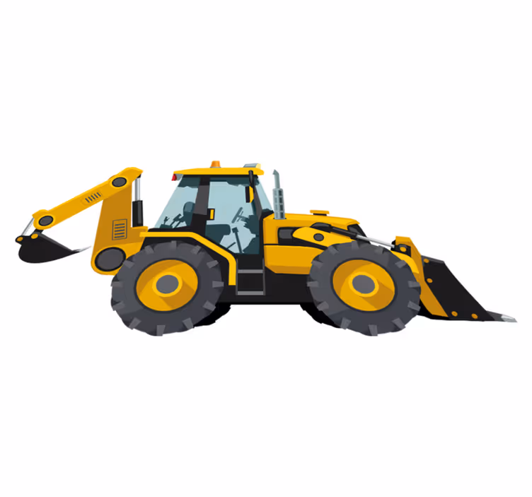 Vinyl tapijt kind realistische tractor - TenStickers