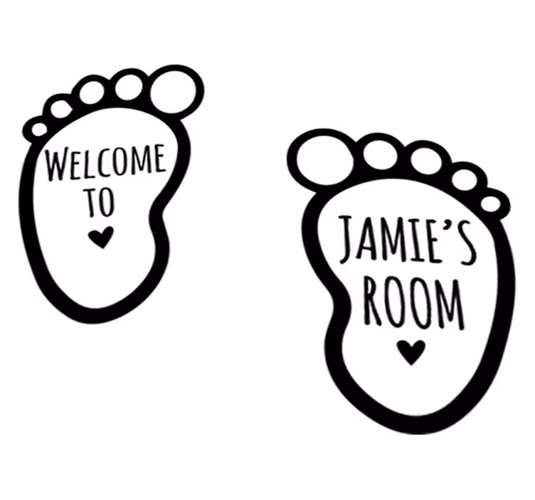 Vinyl tapijt kind met baby's voetjes en naam - TenStickers