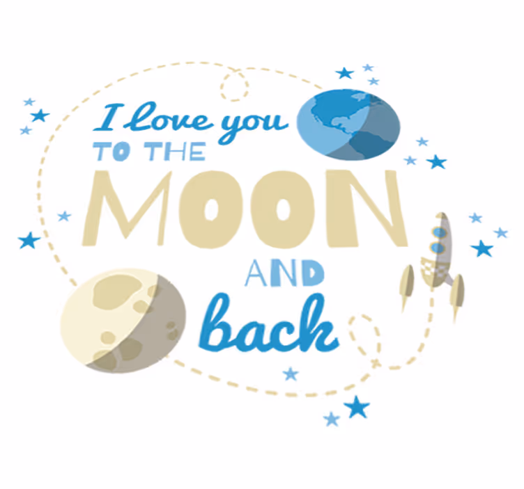 Vinyl tapijt kind liefde jou tot de maan - TenStickers