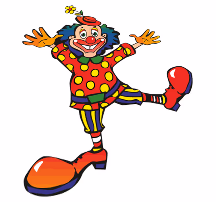 Vinyl tapijt kind dansende kleurrijke clown - TenStickers