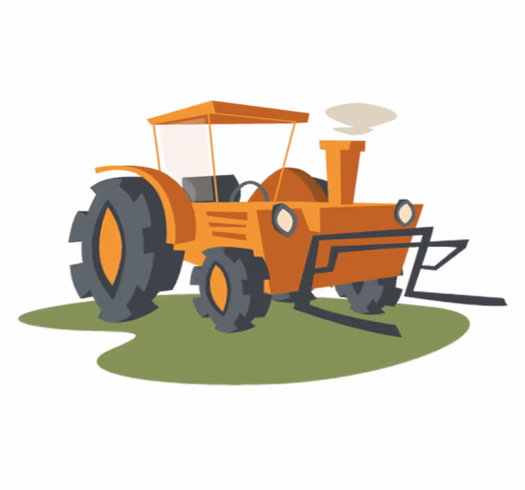 Vinyl tapijt kind oranje tractor - TenStickers