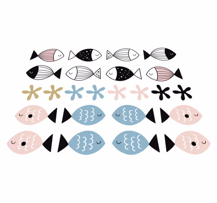 Vinyl tapijt kind vissen met texturen - TenStickers