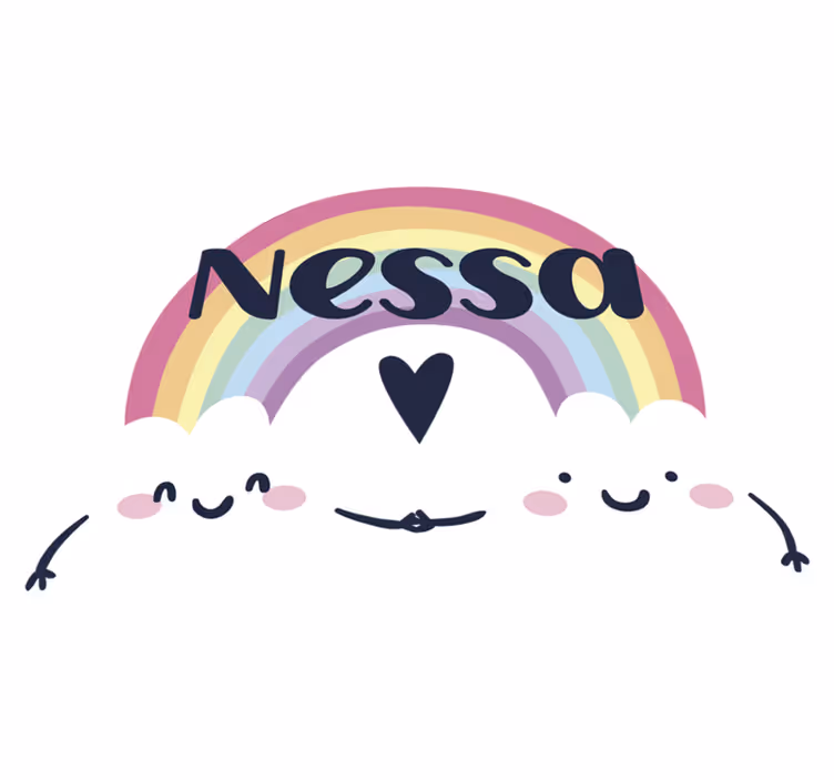 Vinyl tapijt kind gepersonaliseerde regenboog - TenStickers