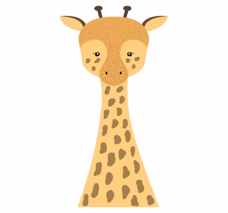 Vinyl tapijt kind giraffe baby dessin - TenStickers