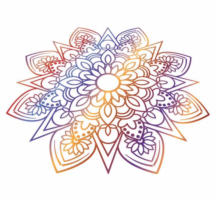 Vinyl tapijt slaapkamer vivid vurige mandala - TenStickers