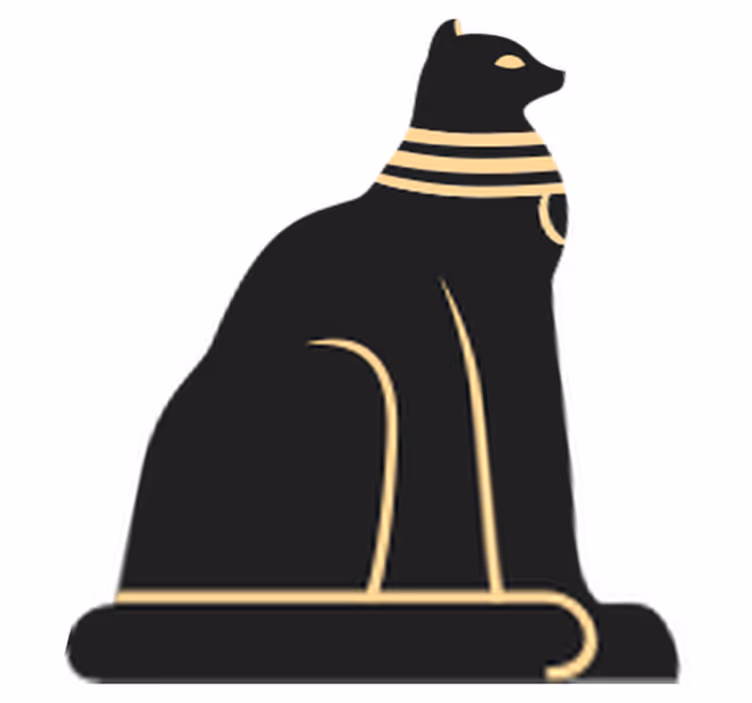 Vinyl tapijt slaapkamer egyptische kat - TenStickers