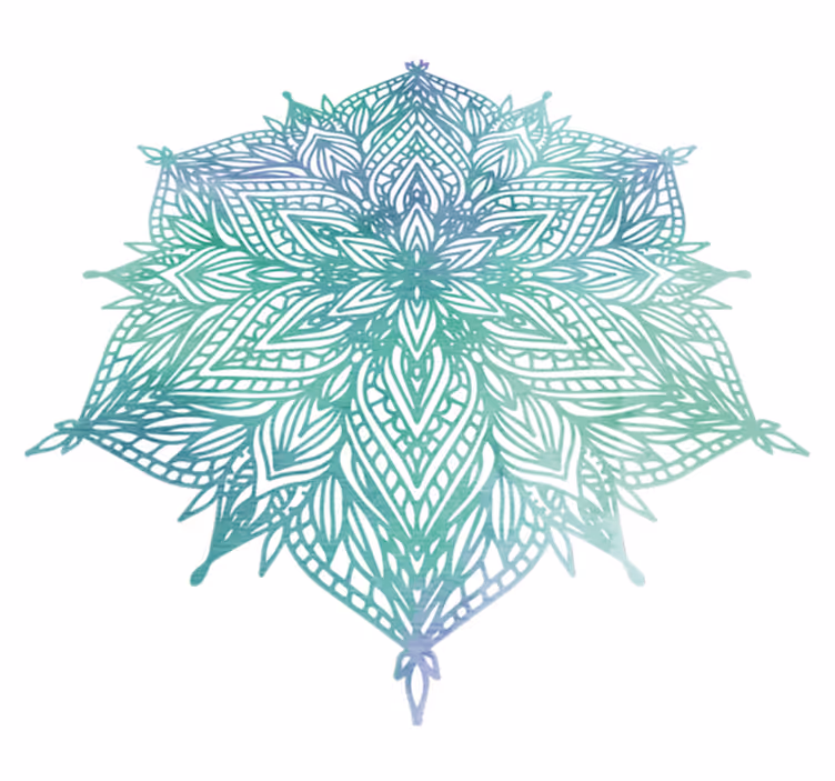 Vinyl tapijt slaapkamer turquoise mandala - TenStickers