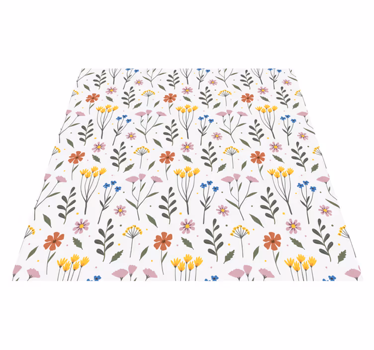 Vinyl tapijt slaapkamer met bloemenpatroon multicolor - TenStickers