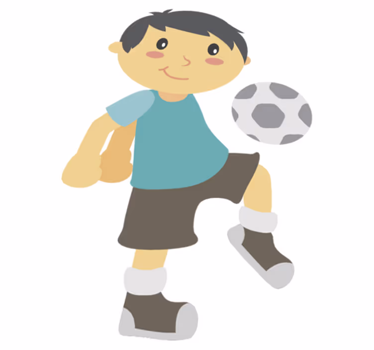 Vinyl tapijt kind voetballen spelen - TenStickers