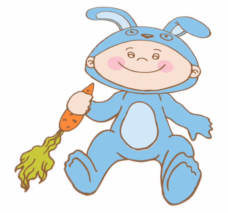 Vinyl tapijt kind bunny kostuum - TenStickers
