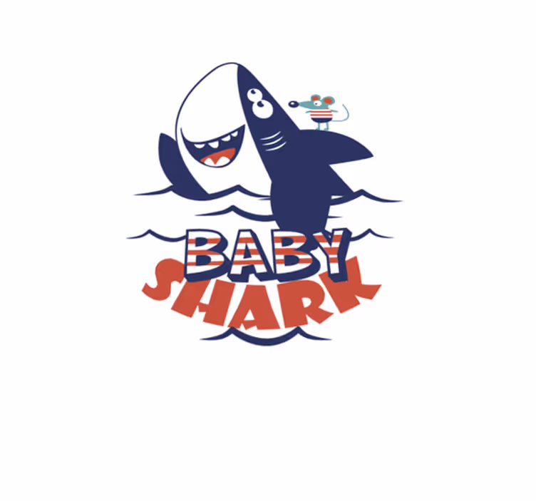 Vinyl tapijt kind met baby shark ontwerp - TenStickers