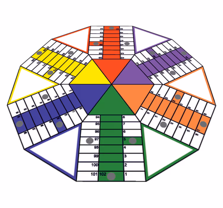 Vinyl tapijt spel geometrisch parchis bordspel - TenStickers