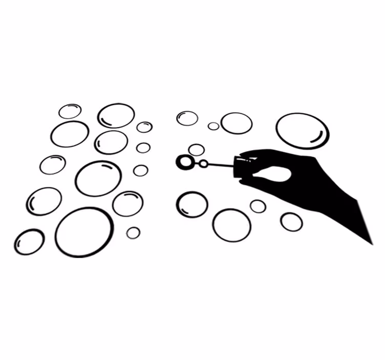 Vinyl tapijt spel silhouet hand bubbels - TenStickers