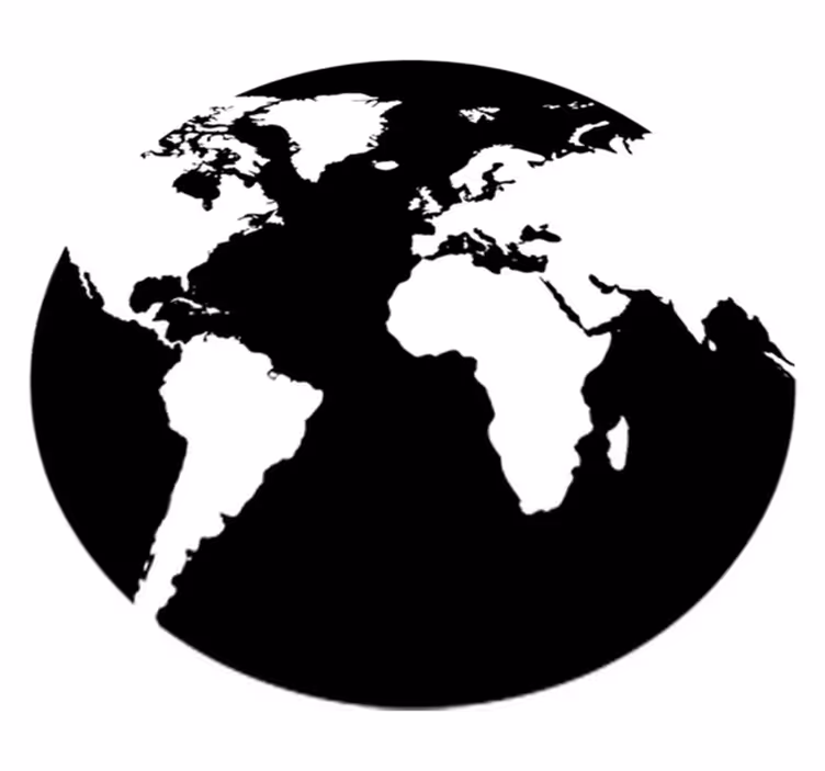 Vinyl tapijt wereldkaart muursticker cirkel - TenStickers
