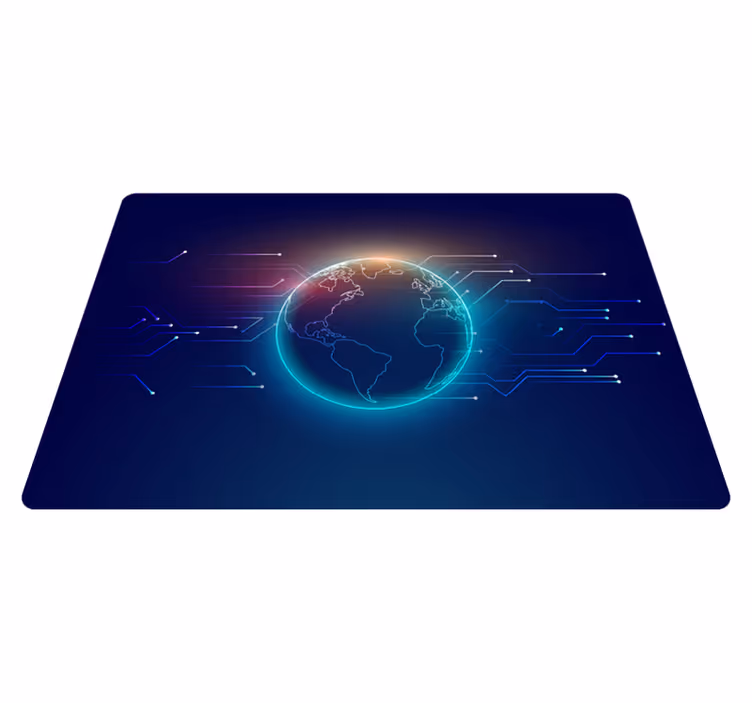 Vinyl tapijt wereldkaart geometrische telecommunicatiekaart - TenStickers