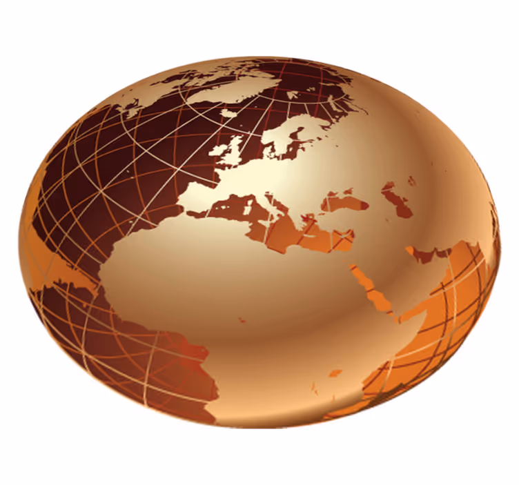 Vinyl tapijt wereldkaart gouden europa - TenStickers