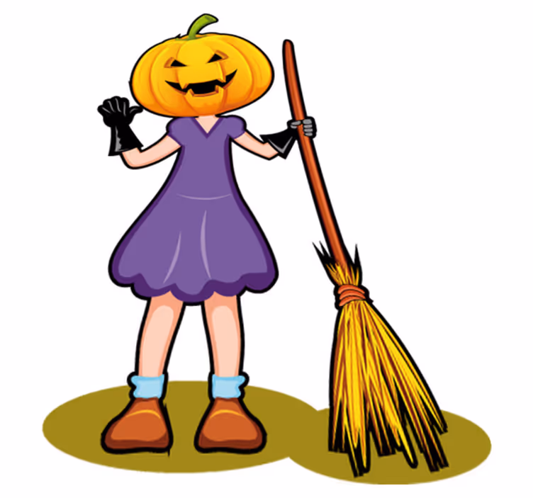 Vinyl tapijt kind halloween decoratieve illustratie - TenStickers