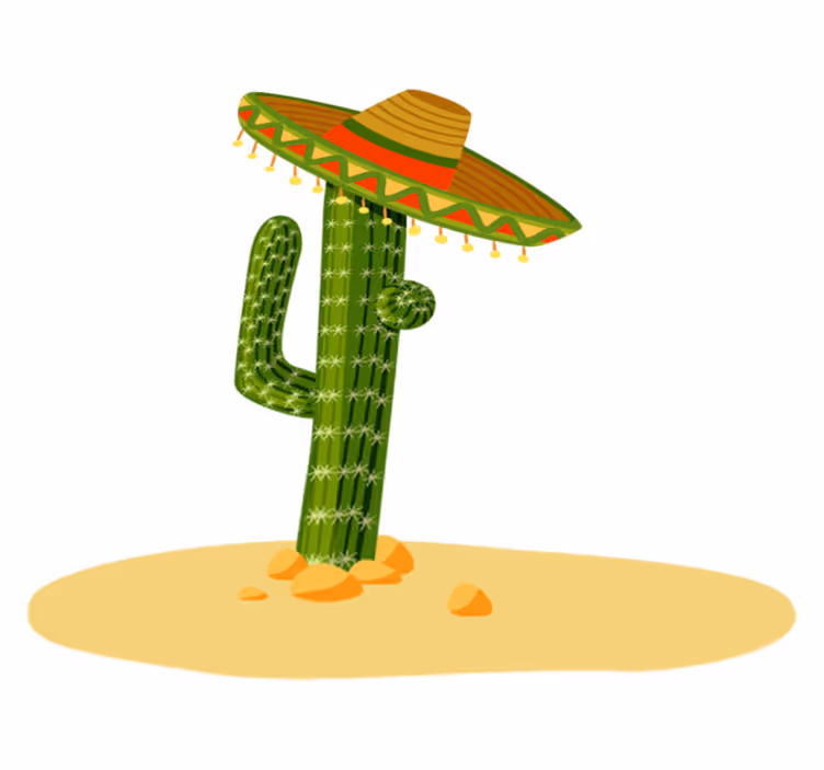 Vinyl tapijt kind mexicaanse hoed voor kinderkamer - TenStickers