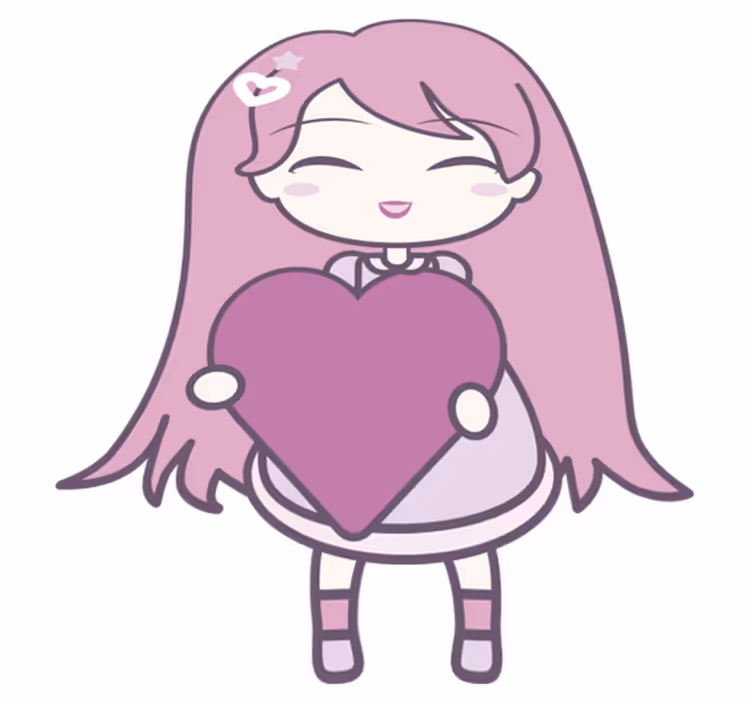 Vinyl tapijt kind anime meisje brengt liefde - TenStickers