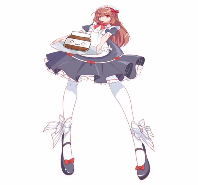 Vinyl tapijt kind anime meisje met nutella - TenStickers