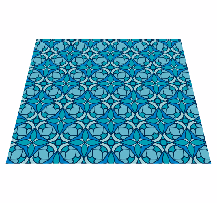 Vinyl vloerkleed badkamer blauwe wandbekleding - TenStickers