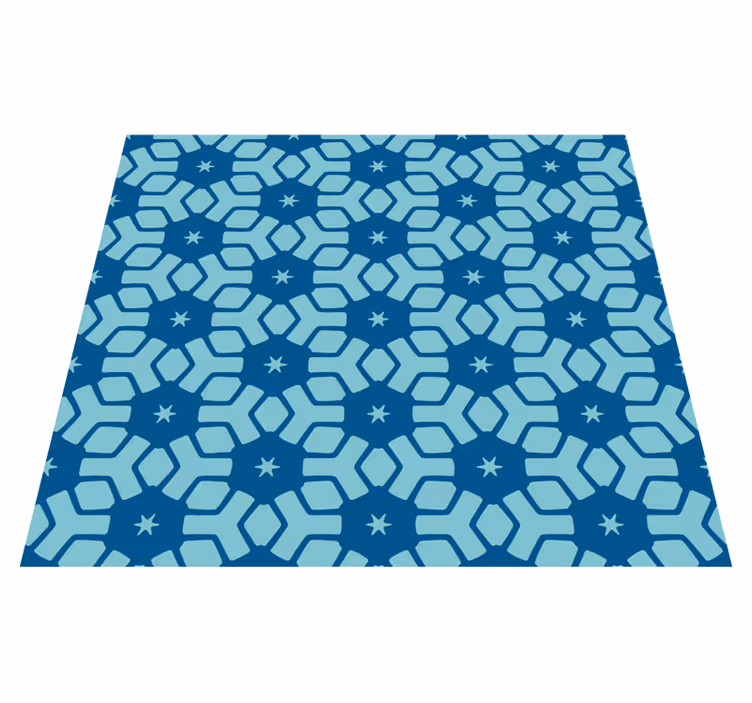 Vinyl vloerkleed badkamer blauwe tegels behang - TenStickers