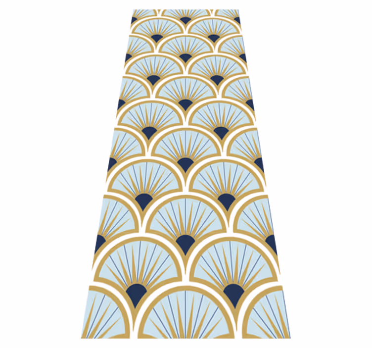 Vinyl vloerkleed badkamer art deco blauwe tinten - TenStickers