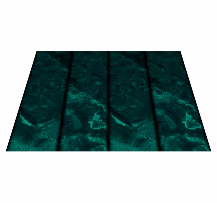 Vinyl vloerkleed badkamer zwart en groen marmer effect - TenStickers