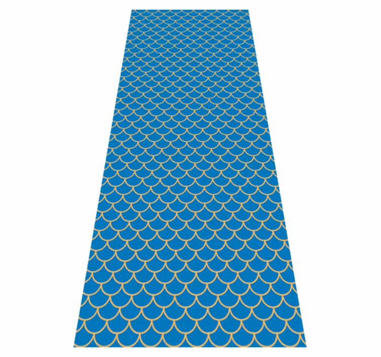 Vinyl vloerkleed badkamer patroon van blauwe vis schubben - TenStickers