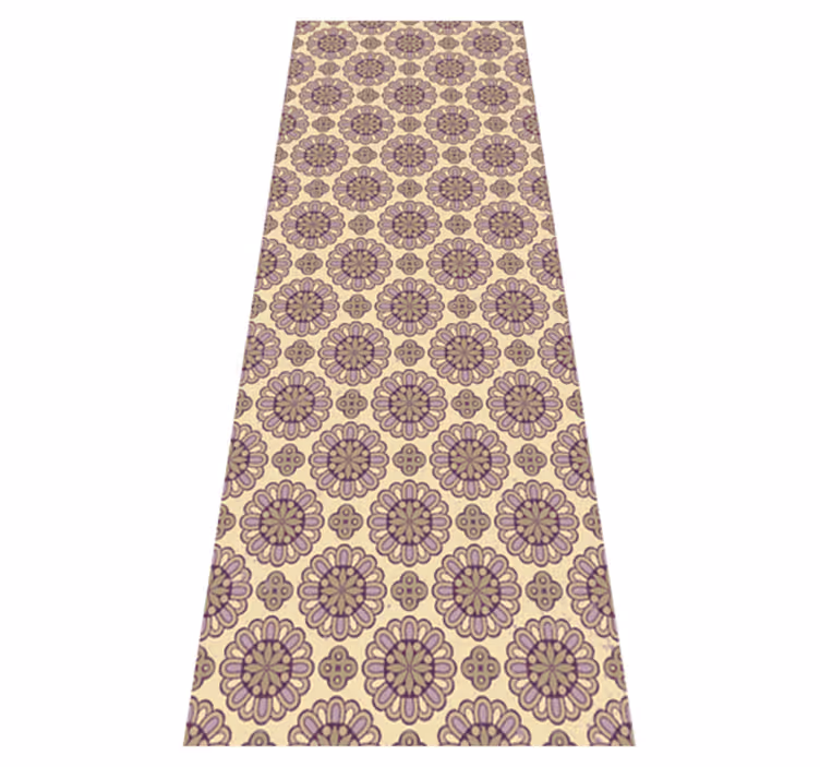 Vinyl vloerkleed badkamer paarse etnische mandala - TenStickers