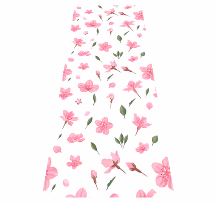 Vinyl vloerkleed badkamer aquarel pastel roze bloemen - TenStickers