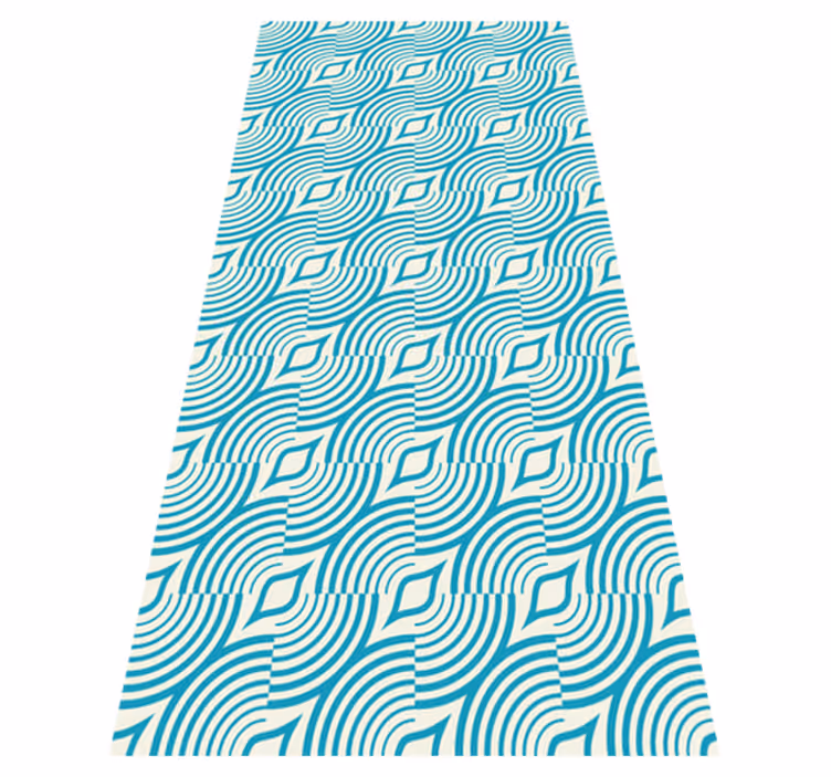 Vinyl vloerkleed badkamer zee patroon blauwe lijnen - TenStickers