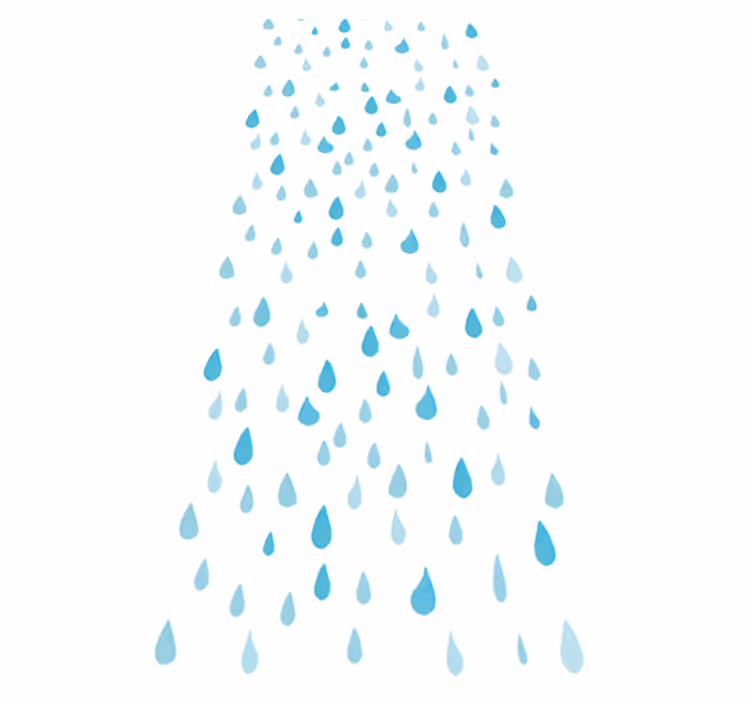 Vinyl vloerkleed badkamer blauwe waterverf druppels - TenStickers