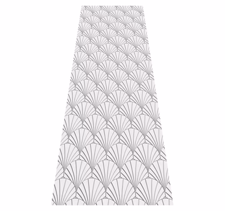Vinyl vloerkleed badkamer art deco witte schelpenpatroon - TenStickers