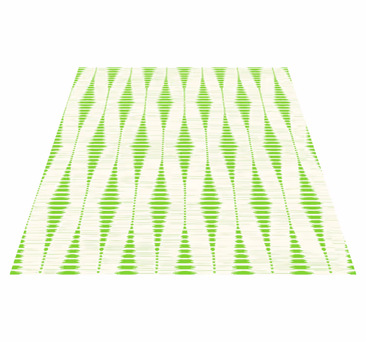Vinyl tapijt geometrisch groene rabaul ikat - TenStickers