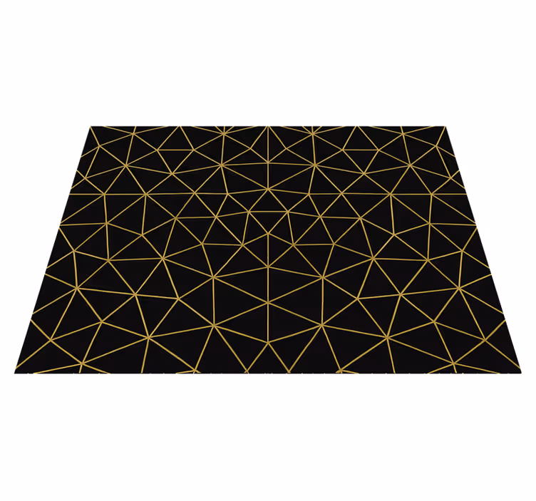 Vinyl tapijt geometrisch middernacht gouden web - TenStickers