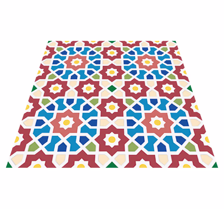 Vinyl vloerkleed badkamer arabische hydraulische tegels - TenStickers