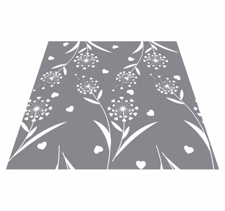 Vinyl vloerkleed badkamer witte paardenbloemen - TenStickers