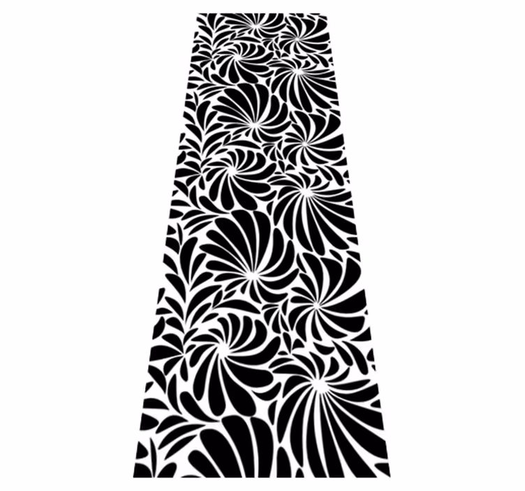 Vinyl vloerkleed badkamer witte bladeren - TenStickers