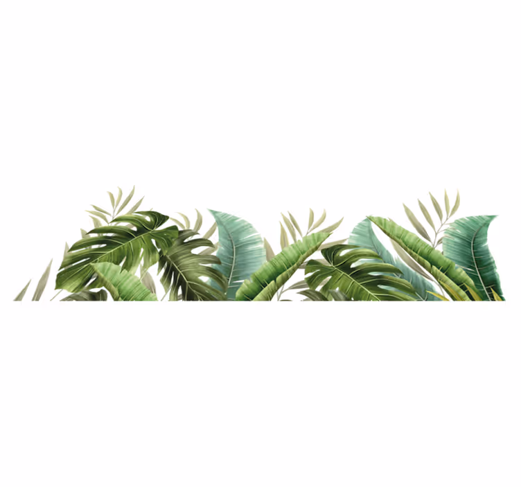 Vinyl vloerkleed badkamer tropische planten - TenStickers
