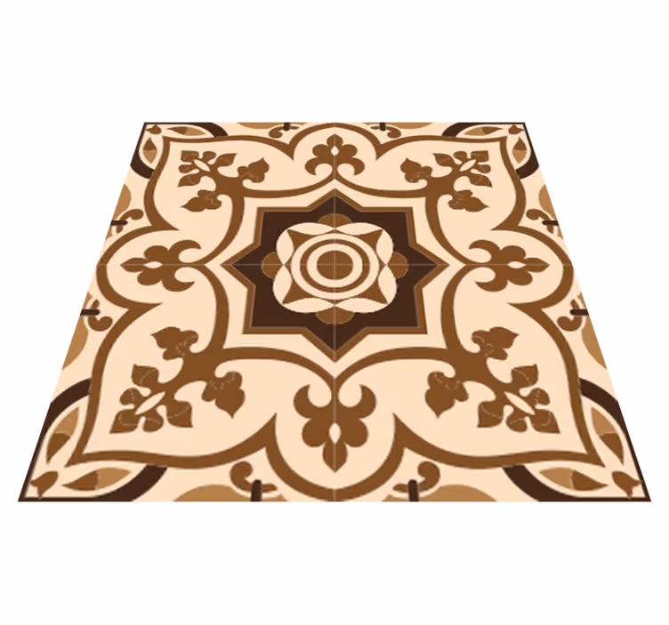 Vinyl vloerkleed badkamer bruin spaans tegelpatroon - TenStickers
