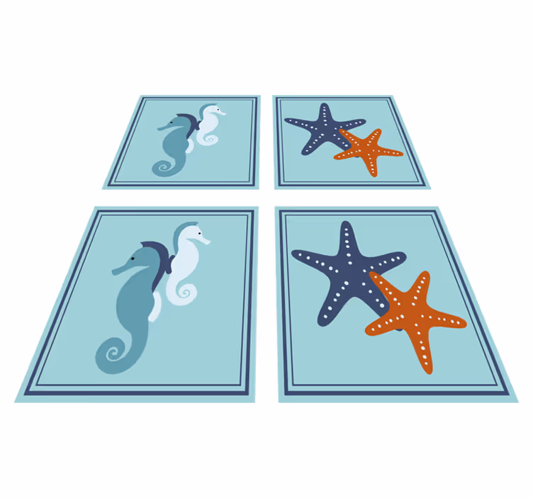 Vinyl vloerkleed badkamer marine stijl tegel - TenStickers