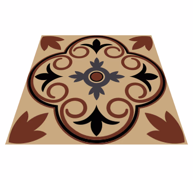 Vinyl vloerkleed badkamer hydraulisch vintage cement patroon - TenStickers