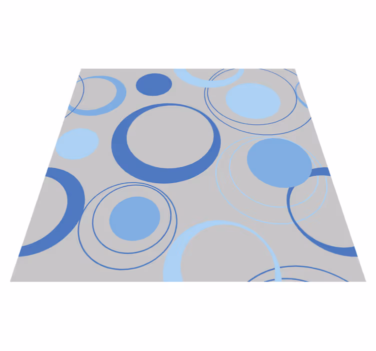 Vinyl vloerkleed badkamer minimalistische blauwe bubbels - TenStickers