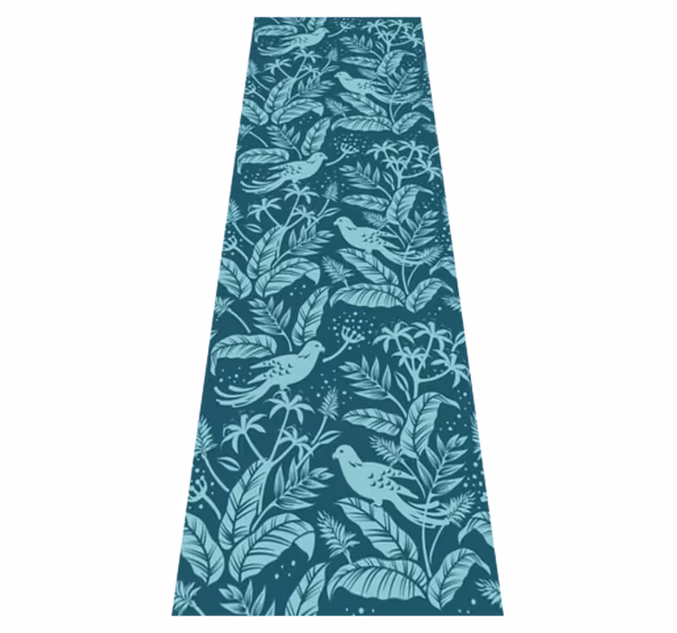Vinyl vloerkleed badkamer turquoise vliegende vogels - TenStickers
