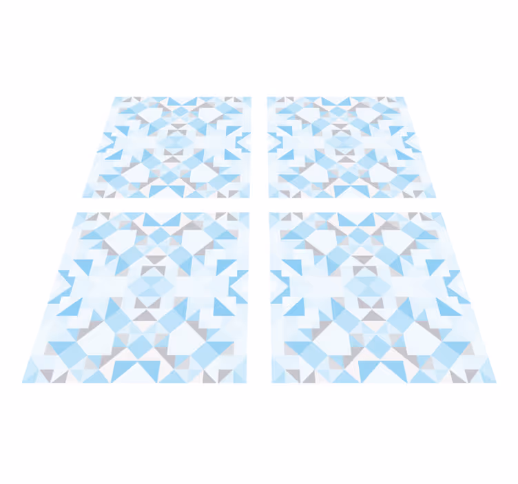 Vinyl vloerkleed badkamer vintage blauwgrijze tegels - TenStickers