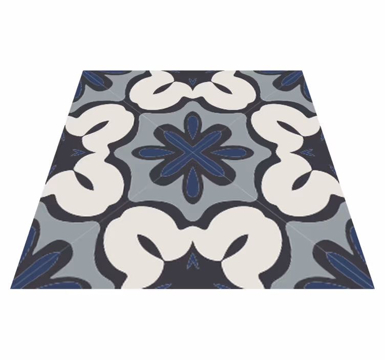 Vinyl vloerkleed badkamer hydraulisch blauw gracia stijl - TenStickers